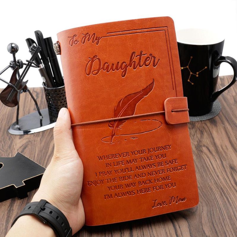 Enjoy The Ride - Engraved Leather Journal Notebook-Jolura
