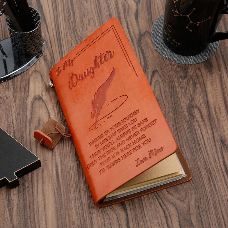 Enjoy The Ride - Engraved Leather Journal Notebook-Jolura