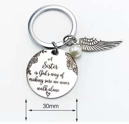 "A Sister is God's Way of Making Sure We Never Walk Alone" Keychain⇝💓-Jolura