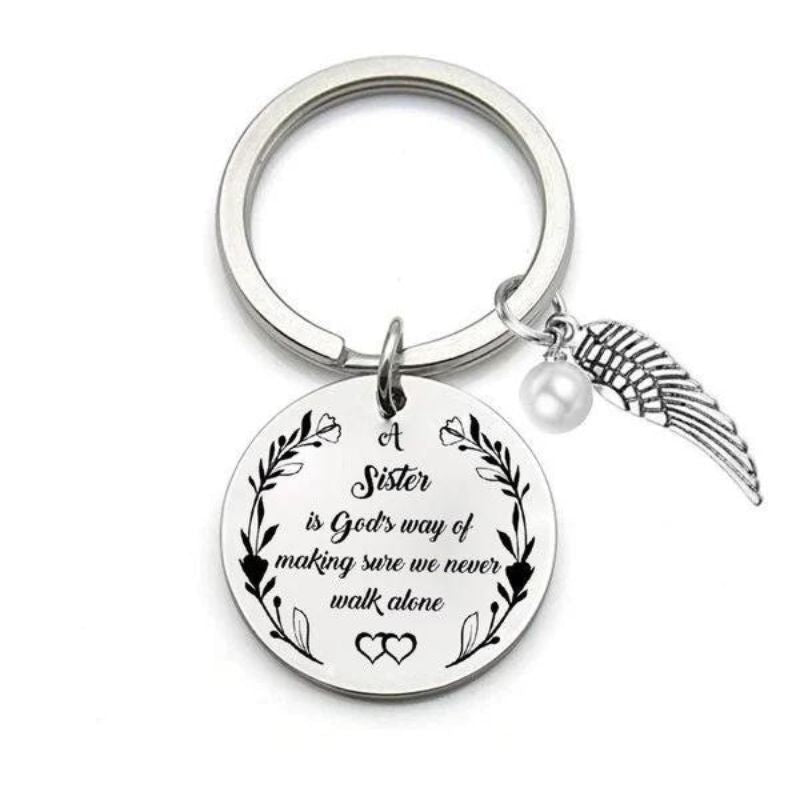 "A Sister is God's Way of Making Sure We Never Walk Alone" Keychain⇝💓-Jolura