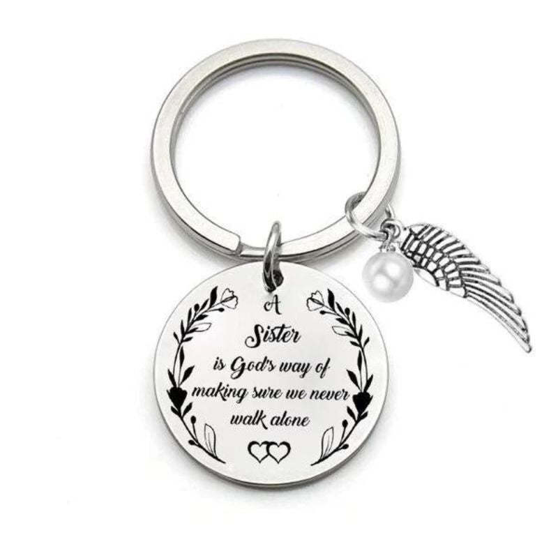 "A Sister is God's Way of Making Sure We Never Walk Alone" Keychain⇝💓-Jolura