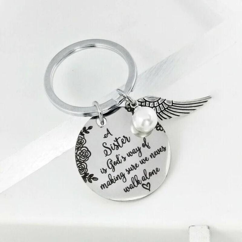 "A Sister is God's Way of Making Sure We Never Walk Alone" Keychain⇝💓-Jolura