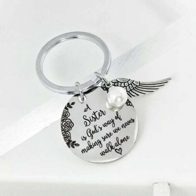 "A Sister is God's Way of Making Sure We Never Walk Alone" Keychain⇝💓-Jolura