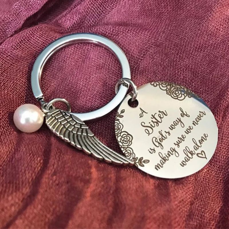 "A Sister is God's Way of Making Sure We Never Walk Alone" Keychain⇝💓-Jolura