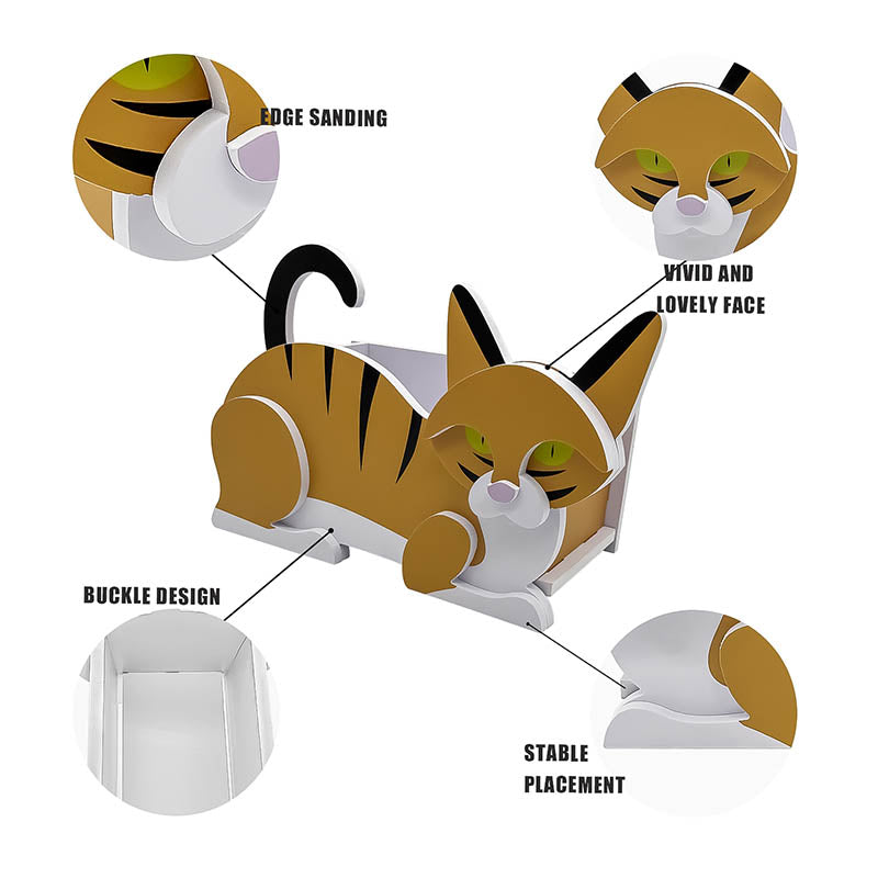 Orange And White Cat Planter AP072-Jolura