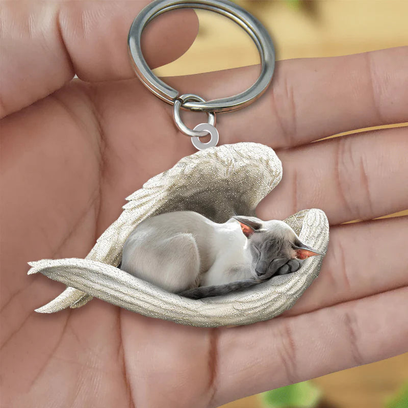 Sleeping Angel Acrylic Keychain Oriental Shorthair Cat SA124-Jolura