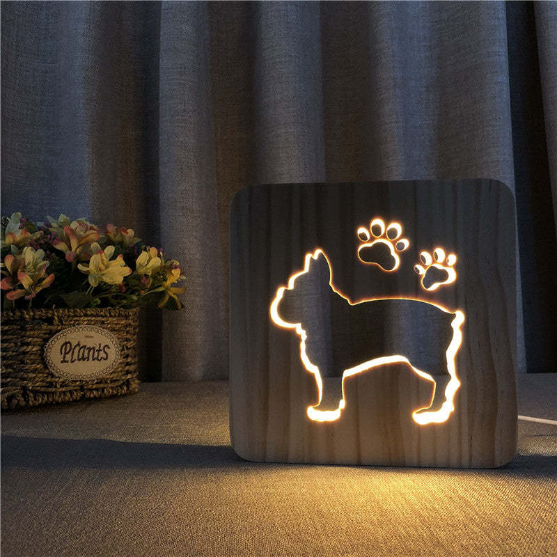 Dog Paw Wooden Decorative Light-Jolura