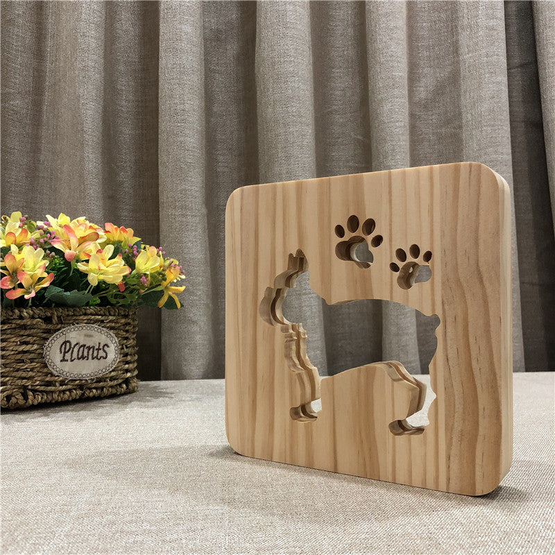 Dog Paw Wooden Decorative Light-Jolura