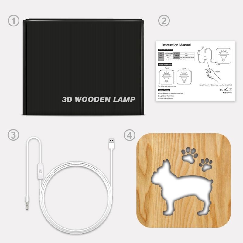 Dog Paw Wooden Decorative Light-Jolura