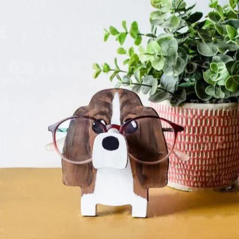 Handmade Glasses Stand F275 Basset Hound-Jolura