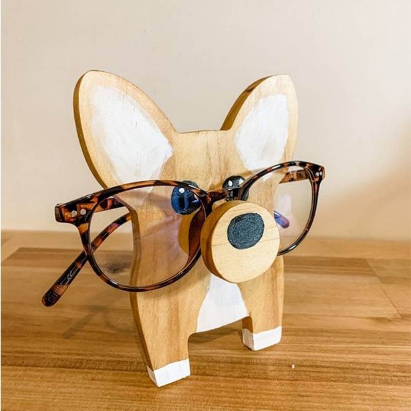 Handmade Glasses Stand F035 Corgi-Jolura