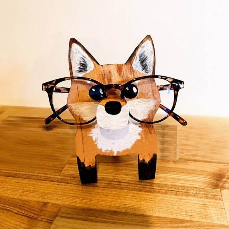 Handmade Glasses Stand F033 Red Fox-Jolura