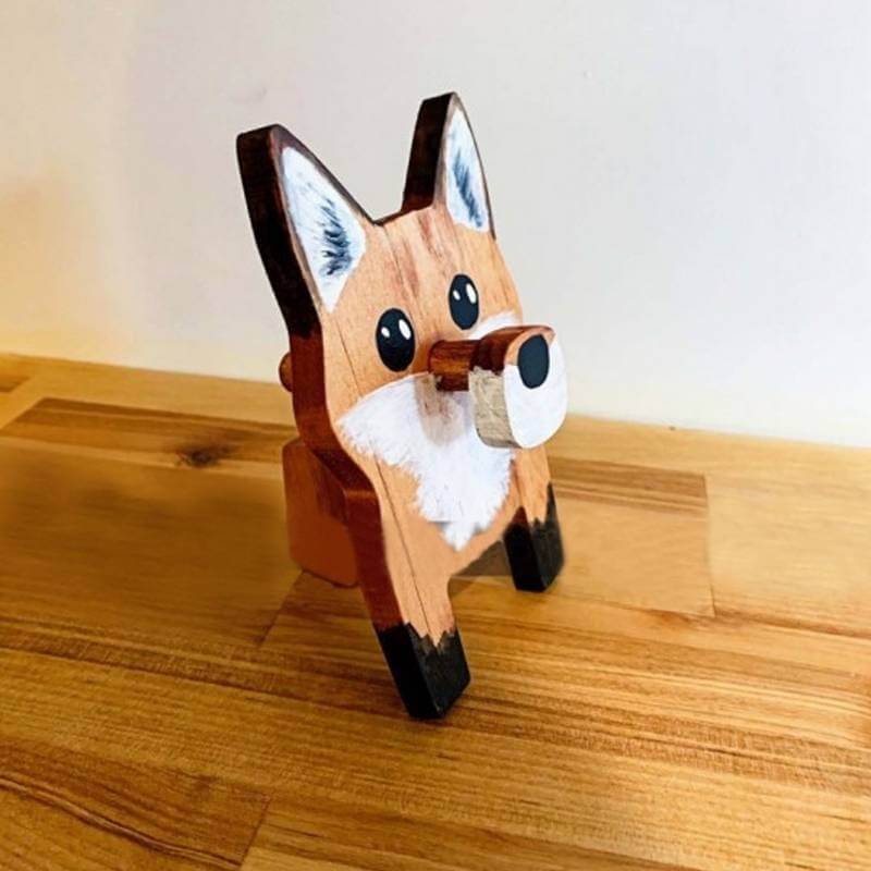 Handmade Glasses Stand F033 Red Fox-Jolura