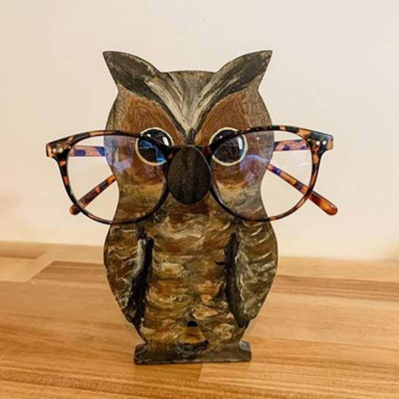 Handmade Glasses Stand F034 Owl-Jolura