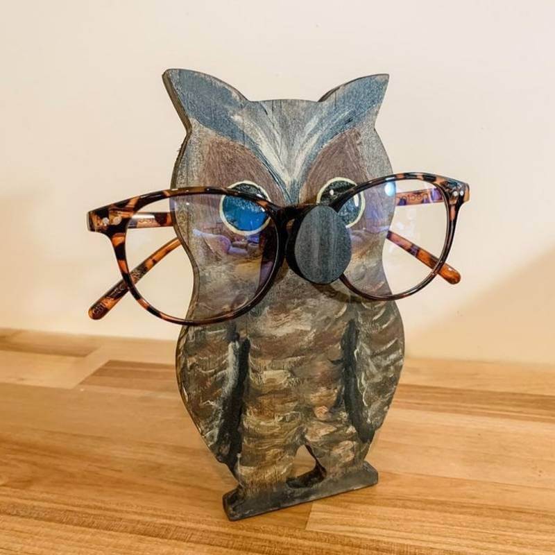 Handmade Glasses Stand F034 Owl-Jolura