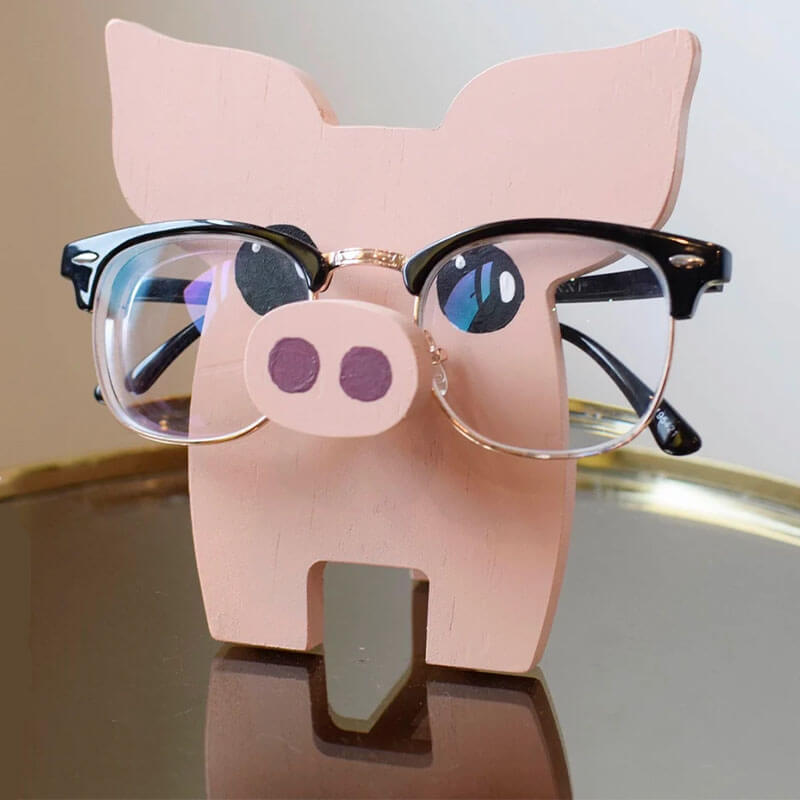 Handmade Glasses Stand F042 Piggy-Jolura