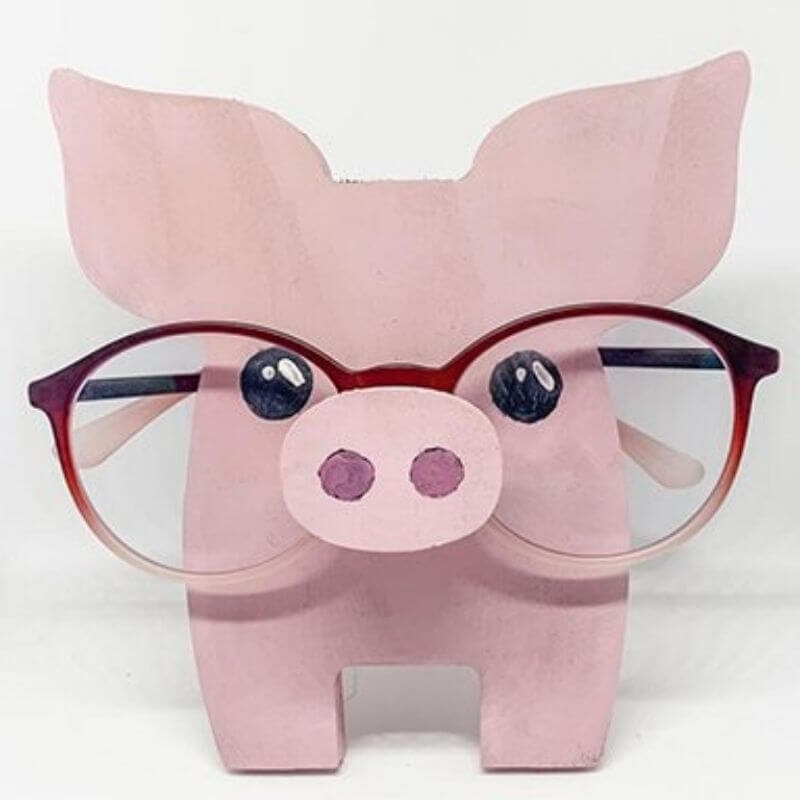 Handmade Glasses Stand F042 Piggy-Jolura