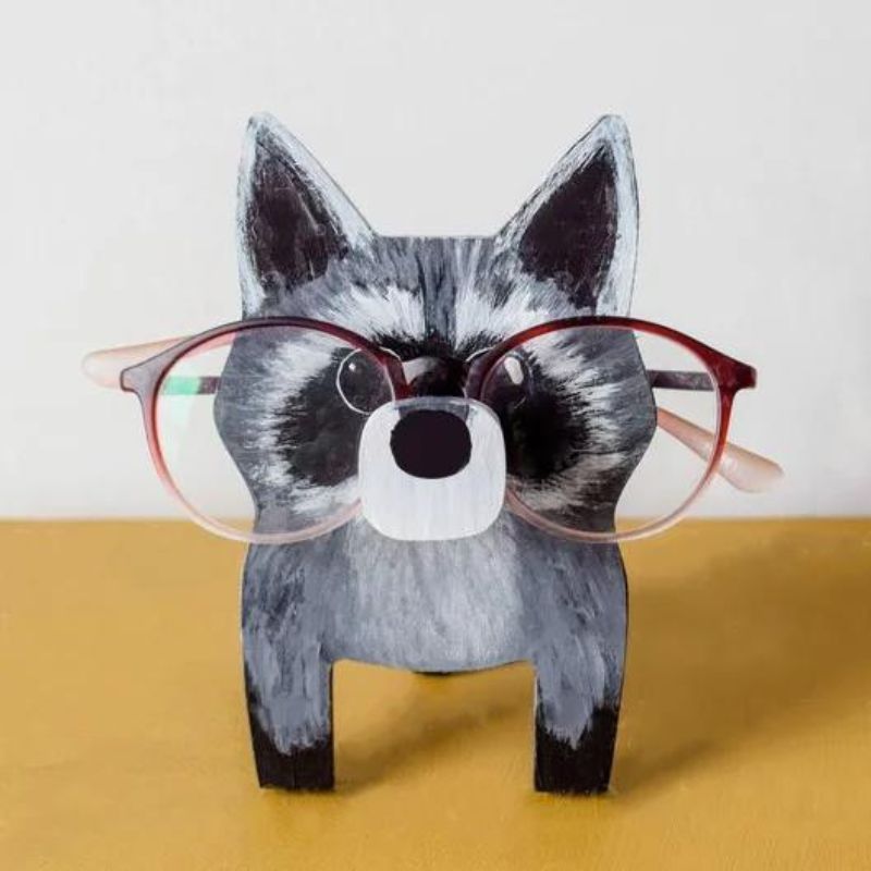 Handmade Glasses Stand F273 Raccoon-Jolura