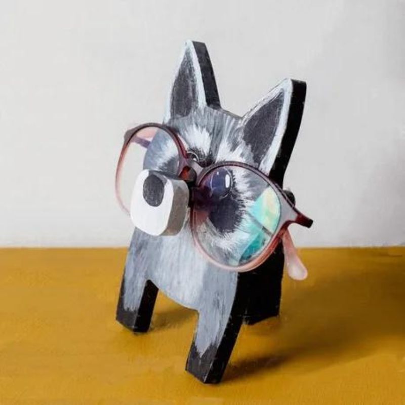 Handmade Glasses Stand F273 Raccoon-Jolura