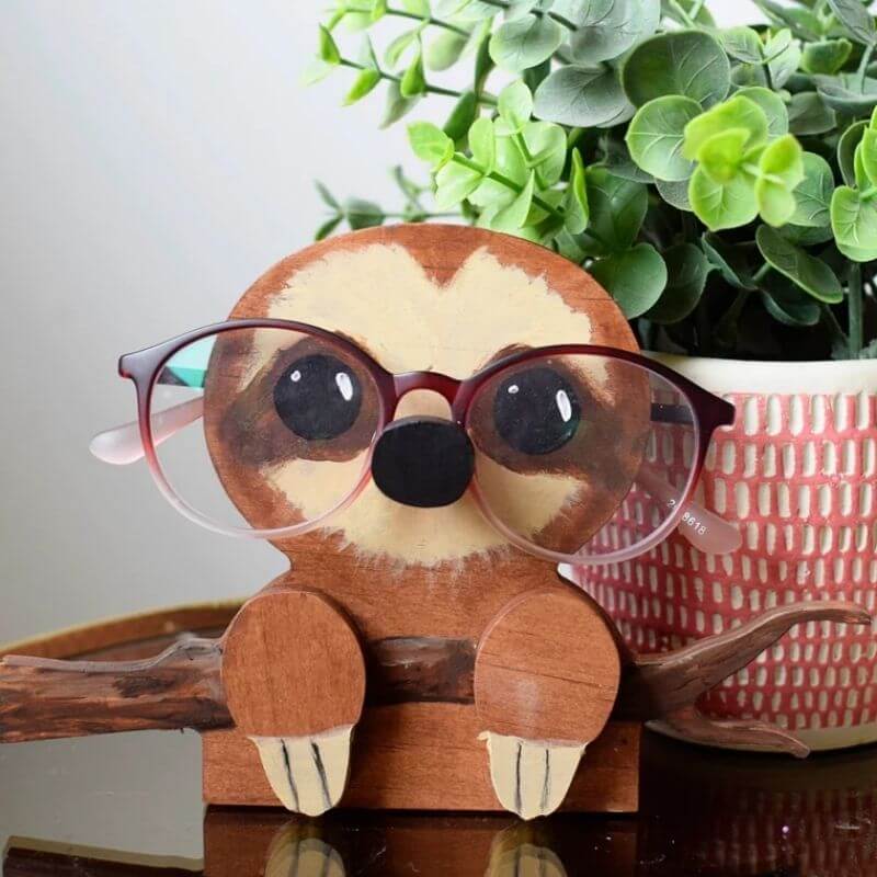 Handmade Glasses Stand F032 Sloth-Jolura