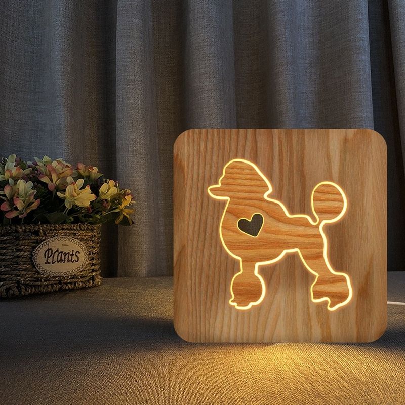 Poodle Wooden Decorative Light-Jolura