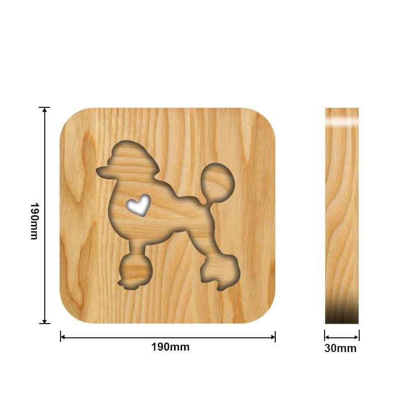 Poodle Wooden Decorative Light-Jolura