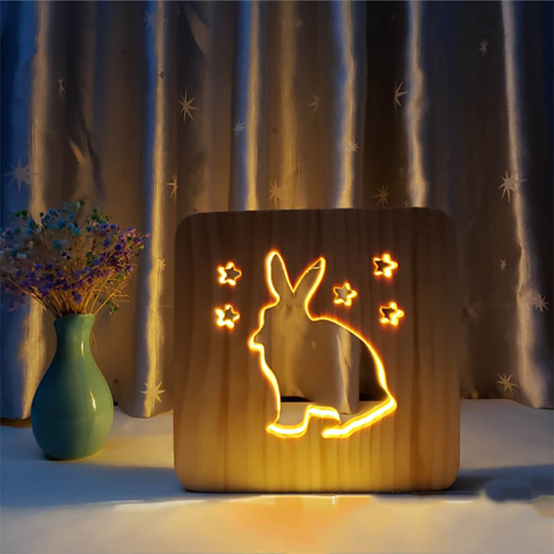 Rabbit Wooden Decorative Light-Jolura