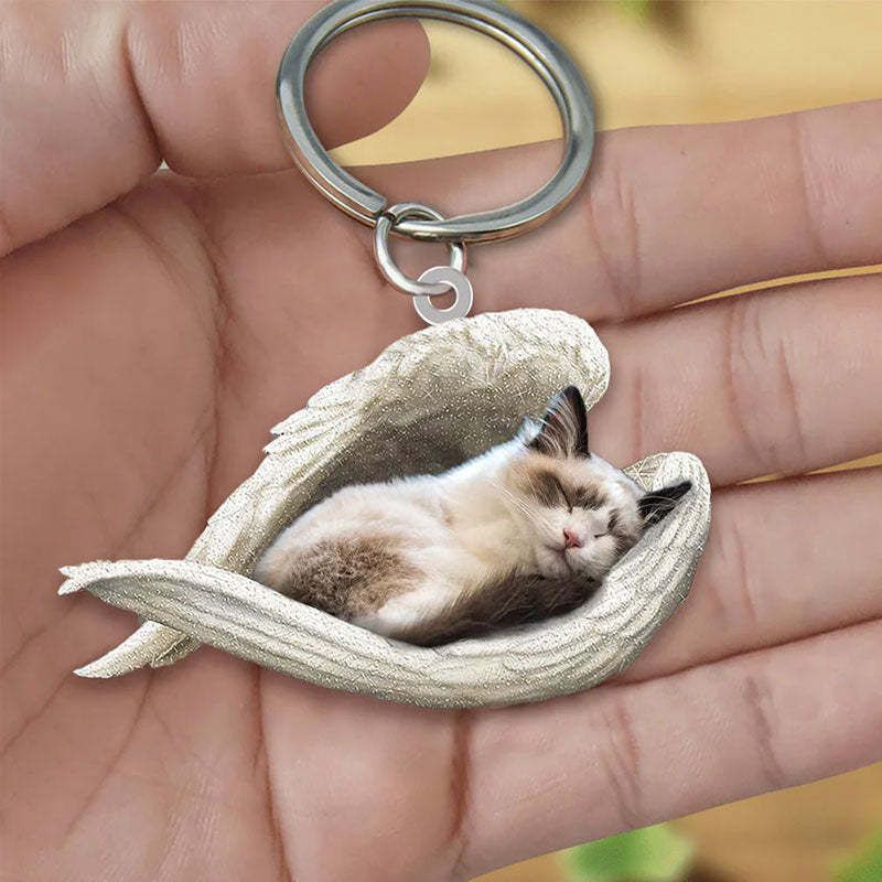 Sleeping Angel Acrylic Keychain Ragdoll Cat SA026-Jolura