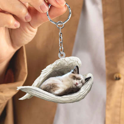 Sleeping Angel Acrylic Keychain Ragdoll Cat SA026-Jolura