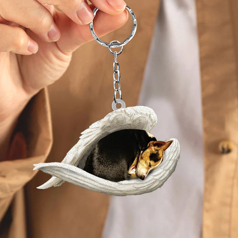 Sleeping Angel Acrylic Keychain Rat Terrier SA087-Jolura