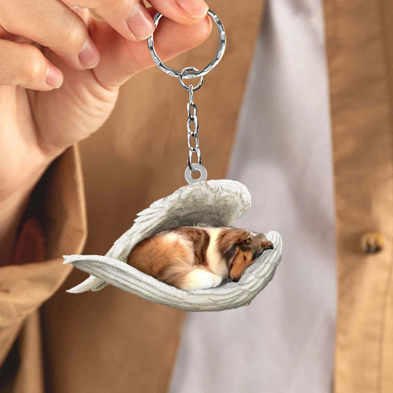 Sleeping Angel Acrylic Keychain Rough Collie SA035-Jolura