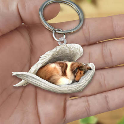 Sleeping Angel Acrylic Keychain Rough Collie SA035-Jolura