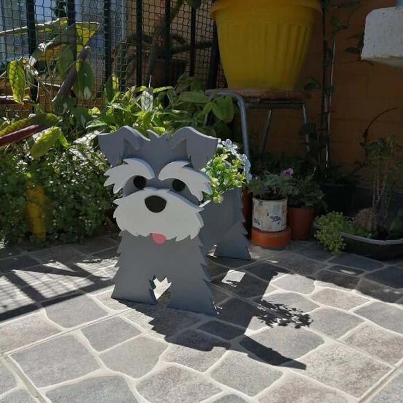Grey Schnauzer Planter AP013-Jolura