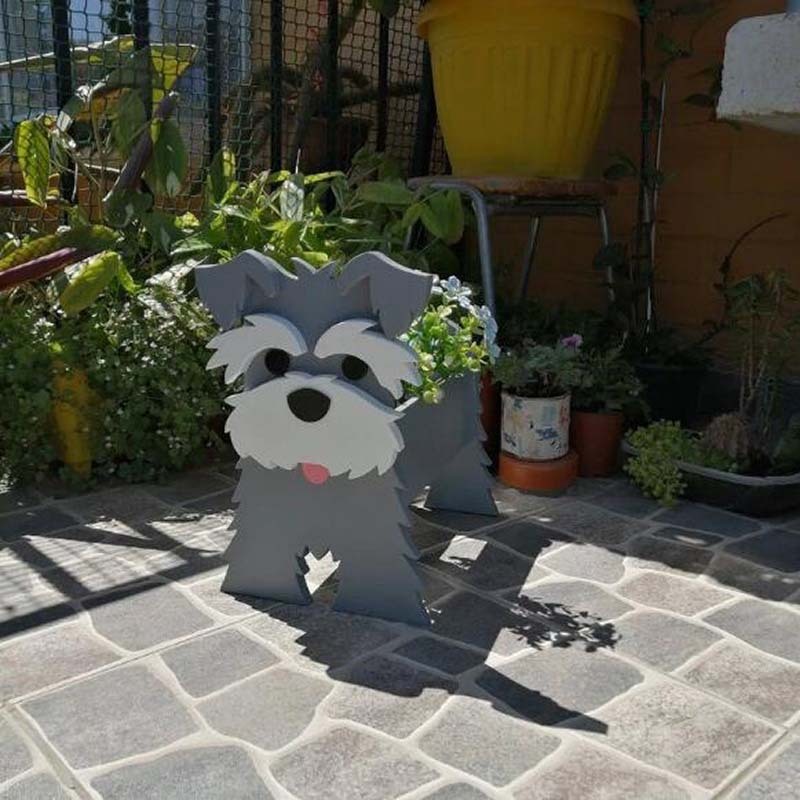 Grey Schnauzer Planter AP013-Jolura
