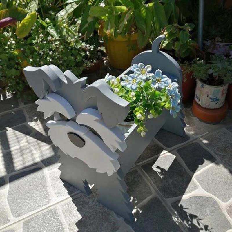 Grey Schnauzer Planter AP013-Jolura