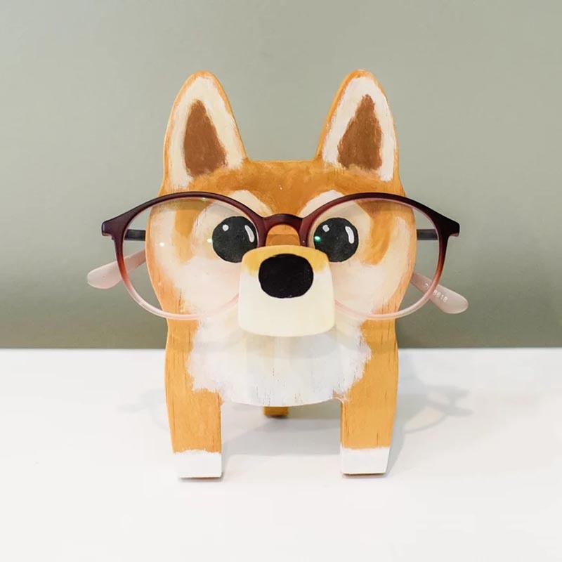 Handmade Glasses Stand F259 Lovely ShibaInu-Jolura