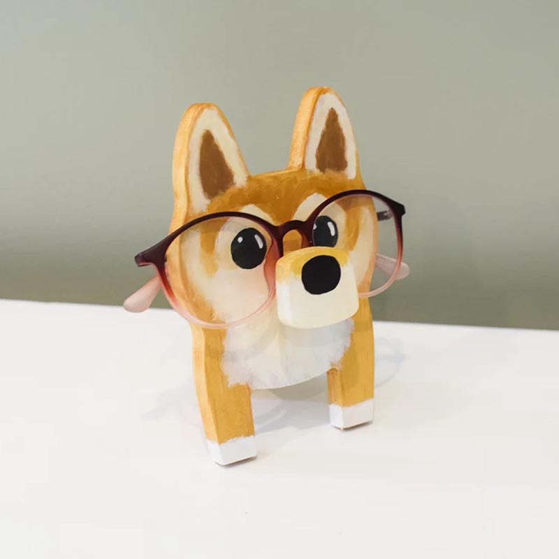 Handmade Glasses Stand F259 Lovely ShibaInu-Jolura