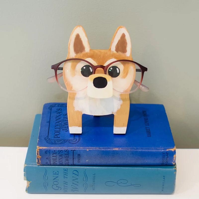 Handmade Glasses Stand F259 Lovely ShibaInu-Jolura