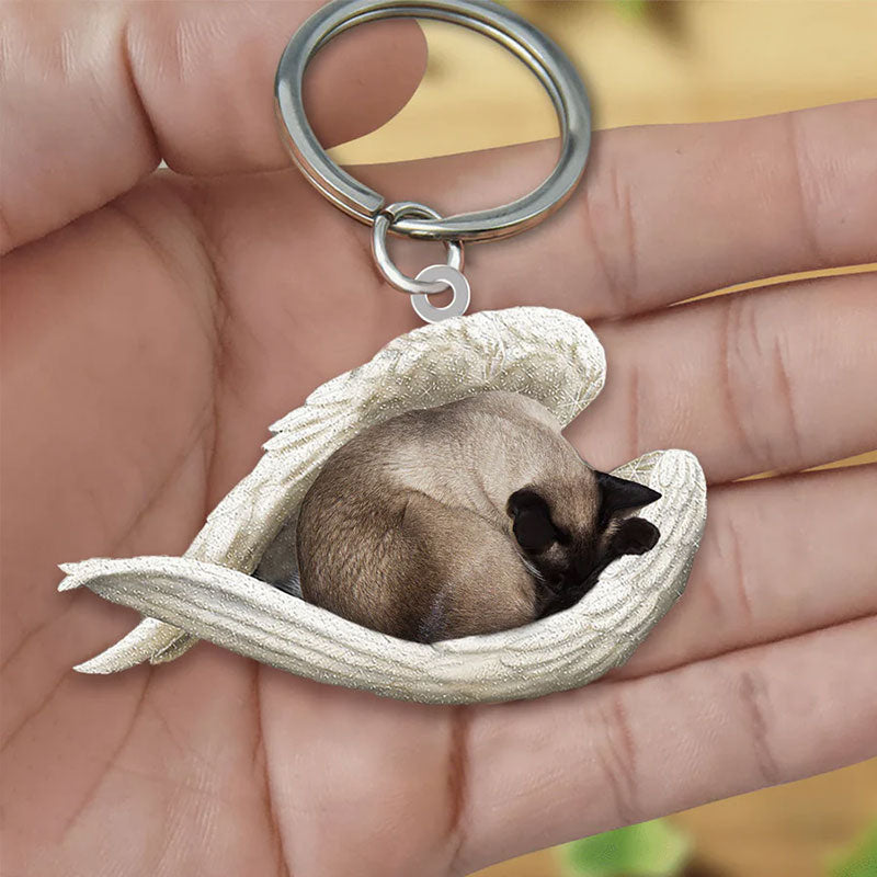 Sleeping Angel Acrylic Keychain Siamese Cat SA027-Jolura