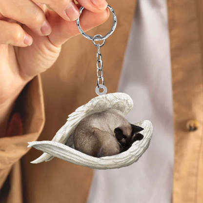 Sleeping Angel Acrylic Keychain Siamese Cat SA027-Jolura