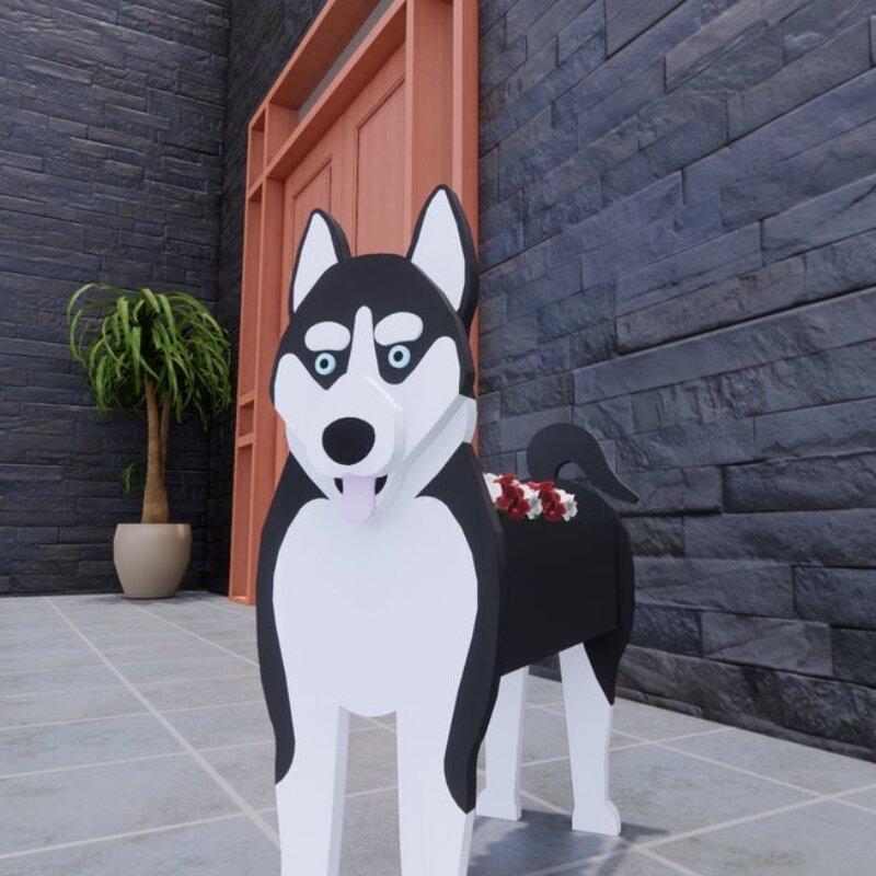 Siberian Husky Planter AP027-Jolura