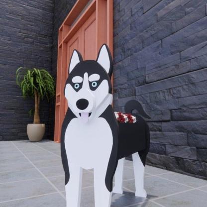 Siberian Husky Planter AP027-Jolura
