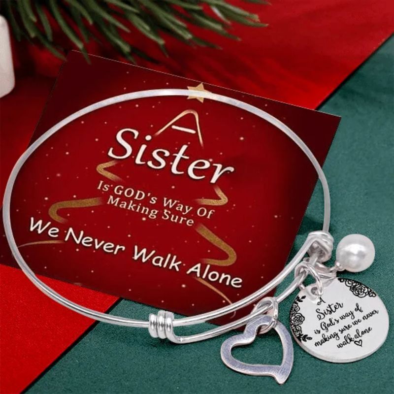 A Sister Is God's Way Of Making Sure We Never Walk Alone Bangle-Jolura