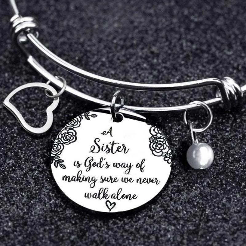A Sister Is God's Way Of Making Sure We Never Walk Alone Bangle-Jolura
