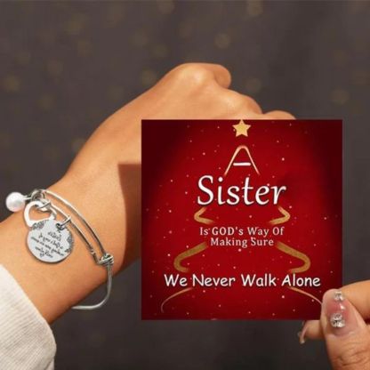 A Sister Is God's Way Of Making Sure We Never Walk Alone Bangle-Jolura