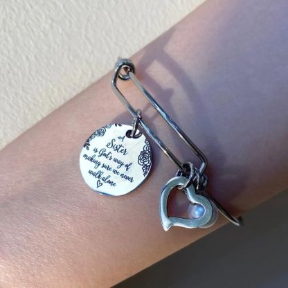 A Sister Is God's Way Of Making Sure We Never Walk Alone Bangle-Jolura