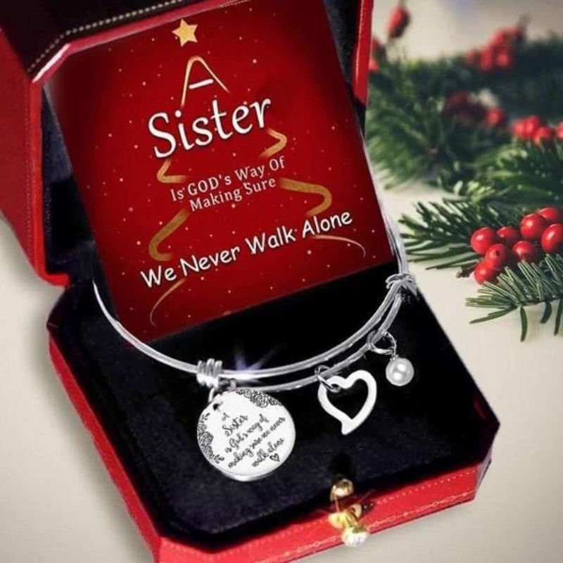 A Sister Is God's Way Of Making Sure We Never Walk Alone Bangle-Jolura