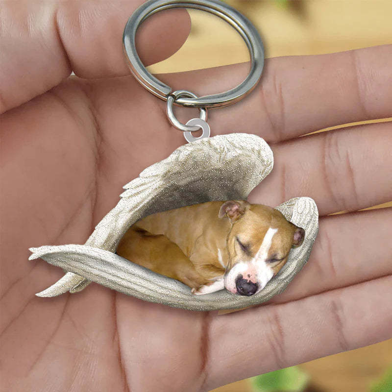 Sleeping Angel Acrylic Keychain Staffordshire Bull Terrier SA075-Jolura