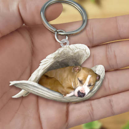 Sleeping Angel Acrylic Keychain Staffordshire Bull Terrier SA075-Jolura