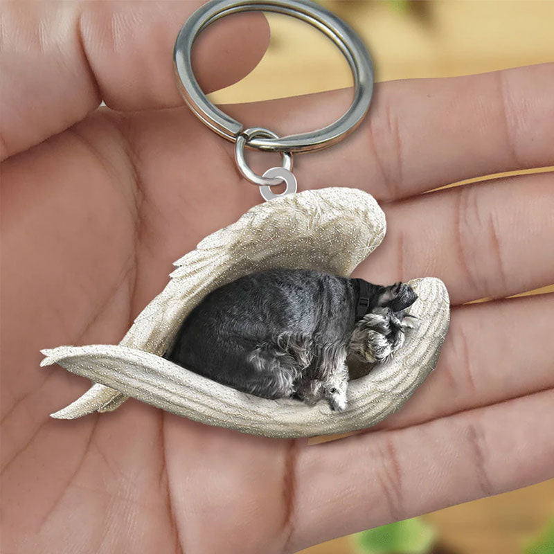 Sleeping Angel Acrylic Keychain Standard Schnauzer SA013-Jolura